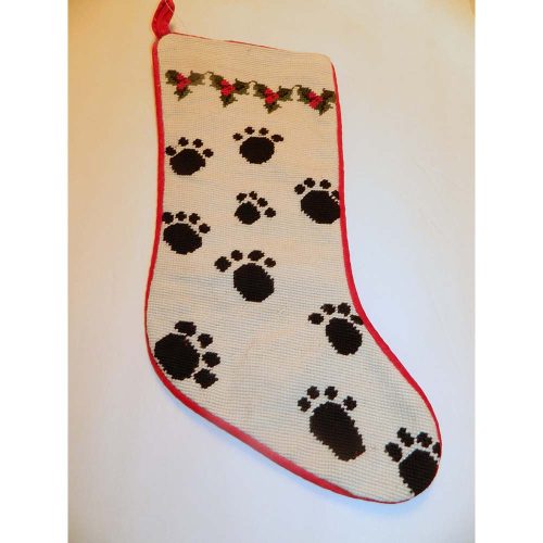 Paw Prints on off white background Stocking